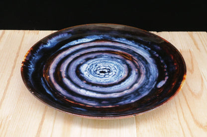 Hand-Painted Ceramic Plate - Cosmic Swirl Design